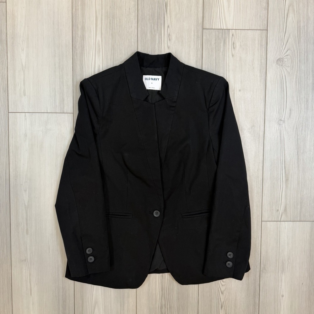 Old‎ Navy Notched Collar Pixie Blazer Long Sleeve Black Medium Jacket 587716